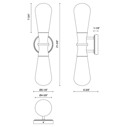 Marcel Outdoor Wall Light  - line drawing.