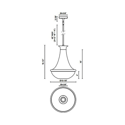 Marcel Pendant Light - line drawing.