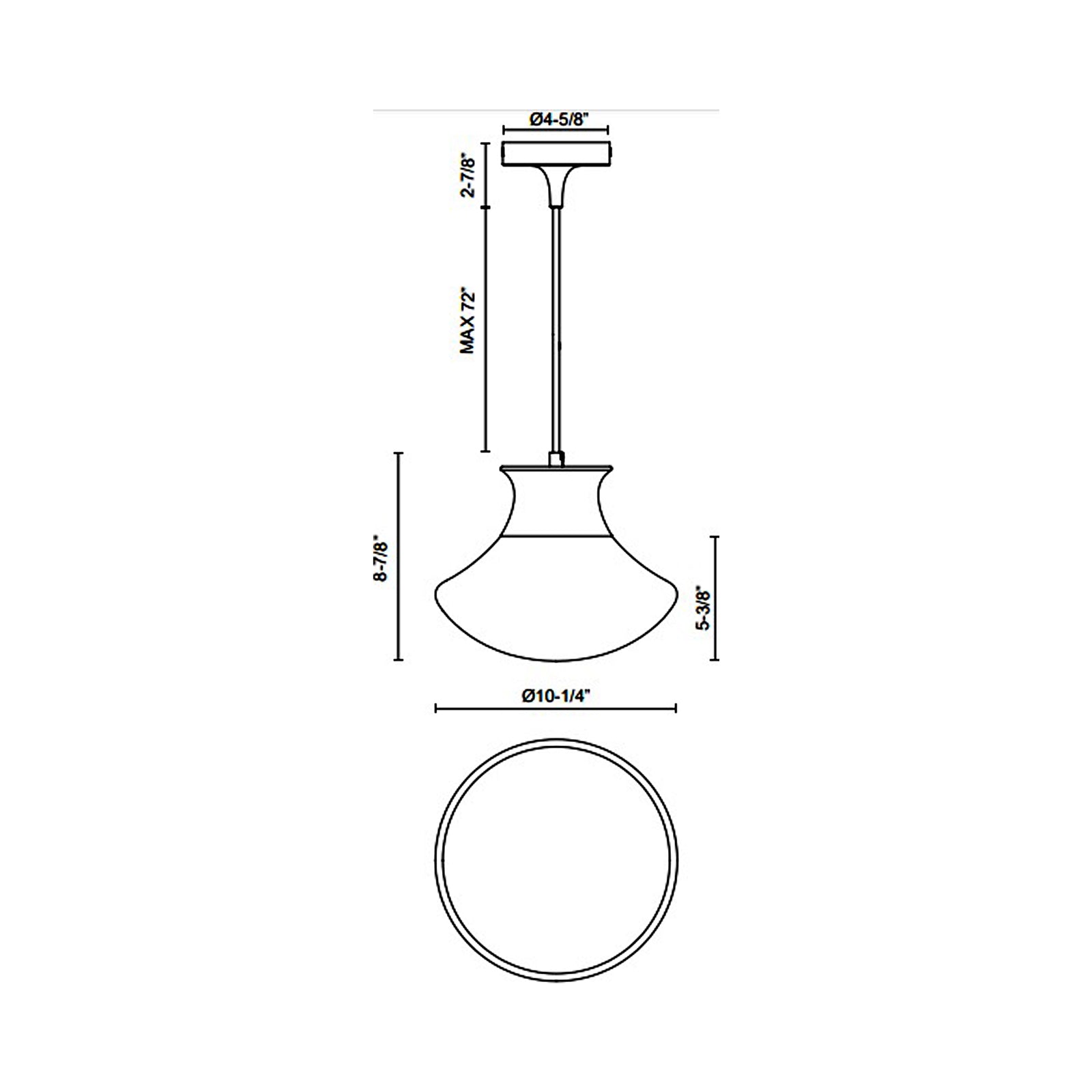 Marcel Pendant Light - line drawing.