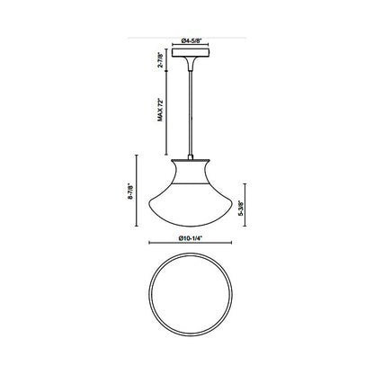 Marcel Pendant Light - line drawing.