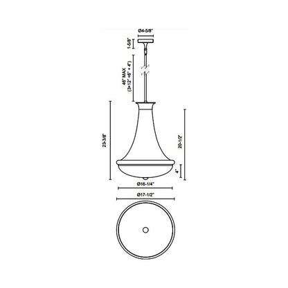 Marcel Pendant Light - line drawing.