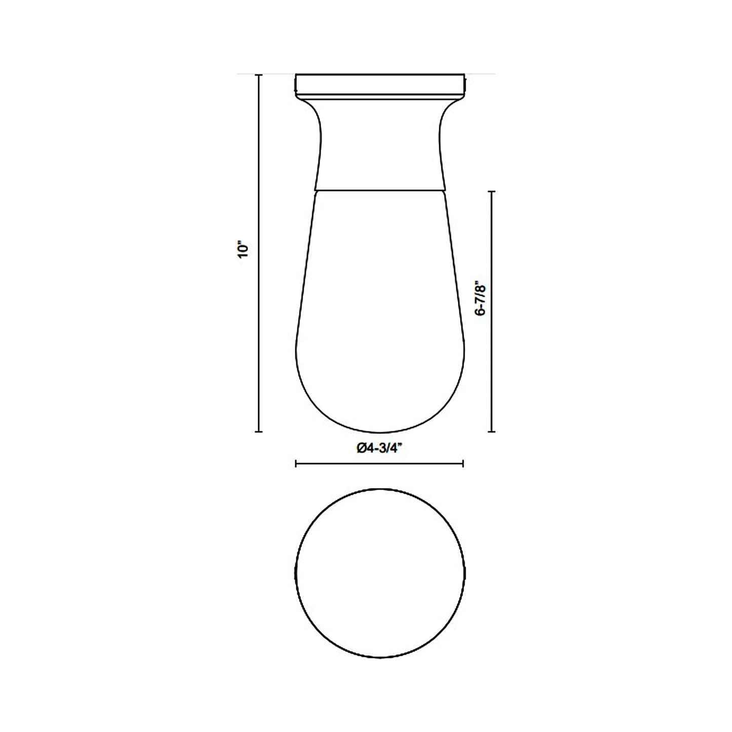 Marcel Semi Flush Mount Ceiling Light - line drawing.