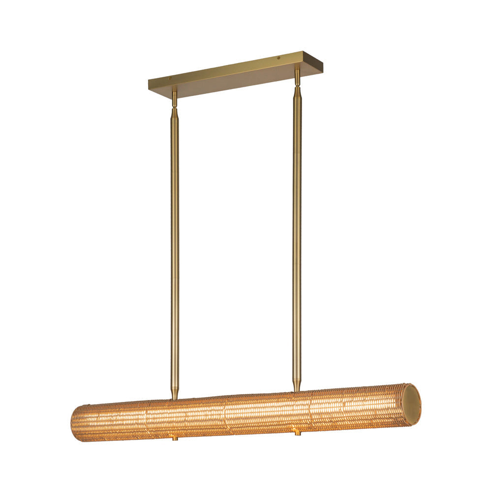 Maris LED Linear Pendant Light in Brushed Gold.