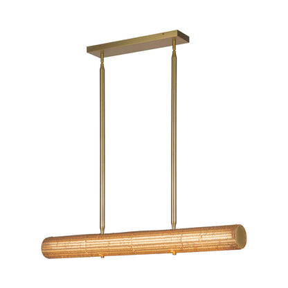 Maris LED Linear Pendant Light in Brushed Gold.
