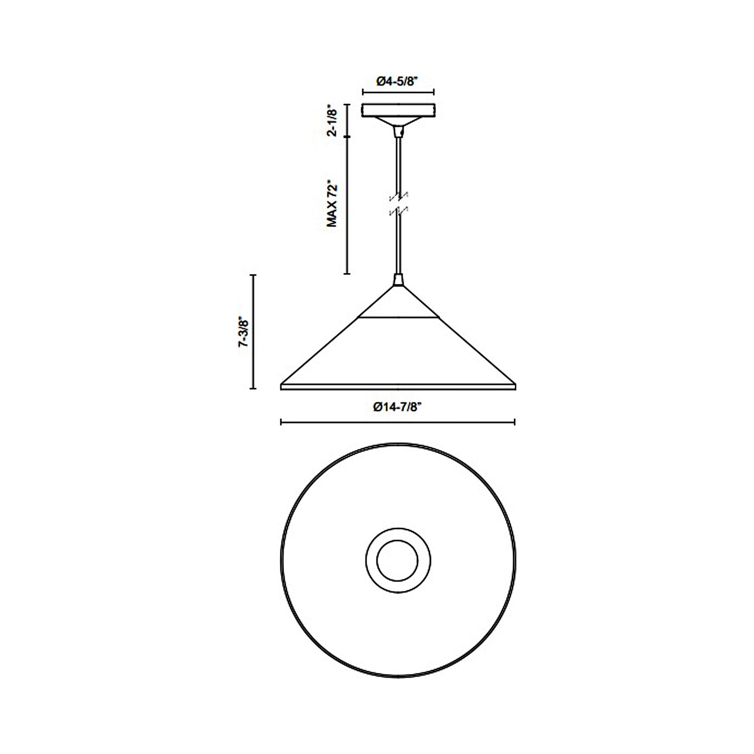 Mauer Pendant Light - line drawing.