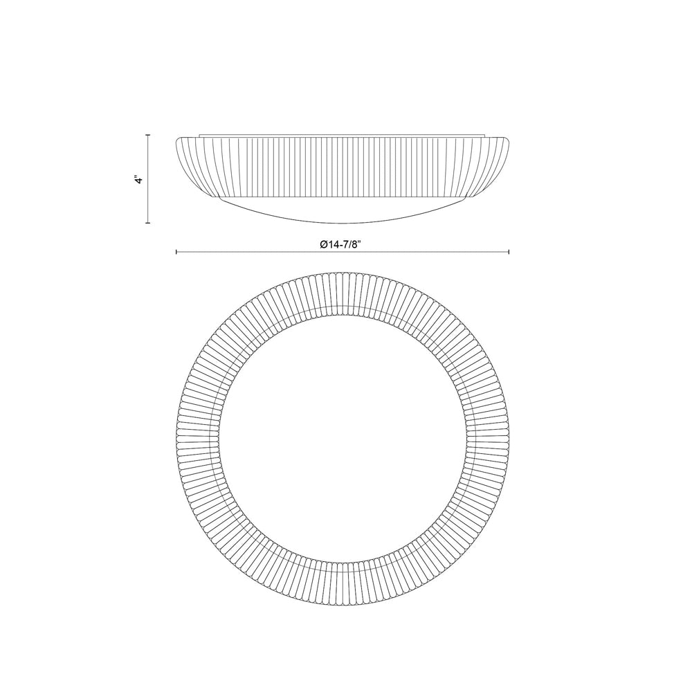 Merida Flush Mount Ceiling Light - line drawing.