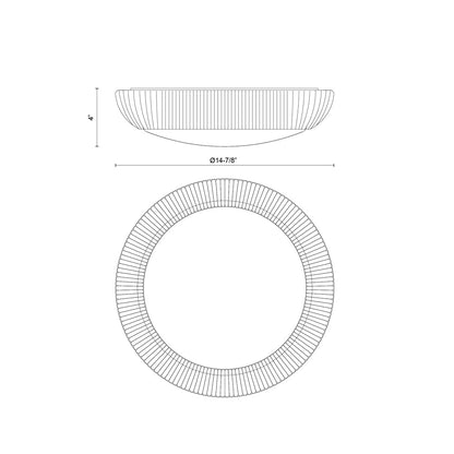 Merida Flush Mount Ceiling Light - line drawing.