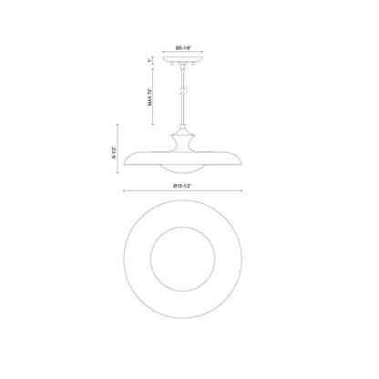 Minori Pendant Light - line drawing.