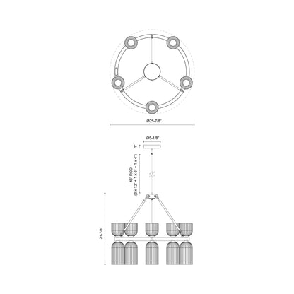 Nelly Chandelier - line drawing.
