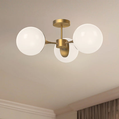 Nouveau Semi Flush Mount Ceiling Light in Detail.
