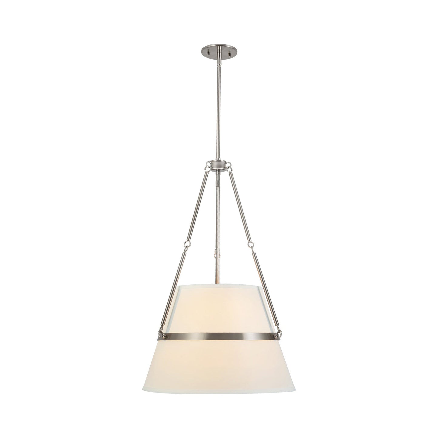 Oliver Pendant Light in Brushed Nickel.