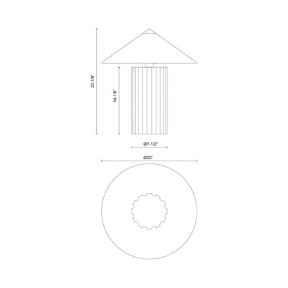 Ono Table Lamp - line drawing.