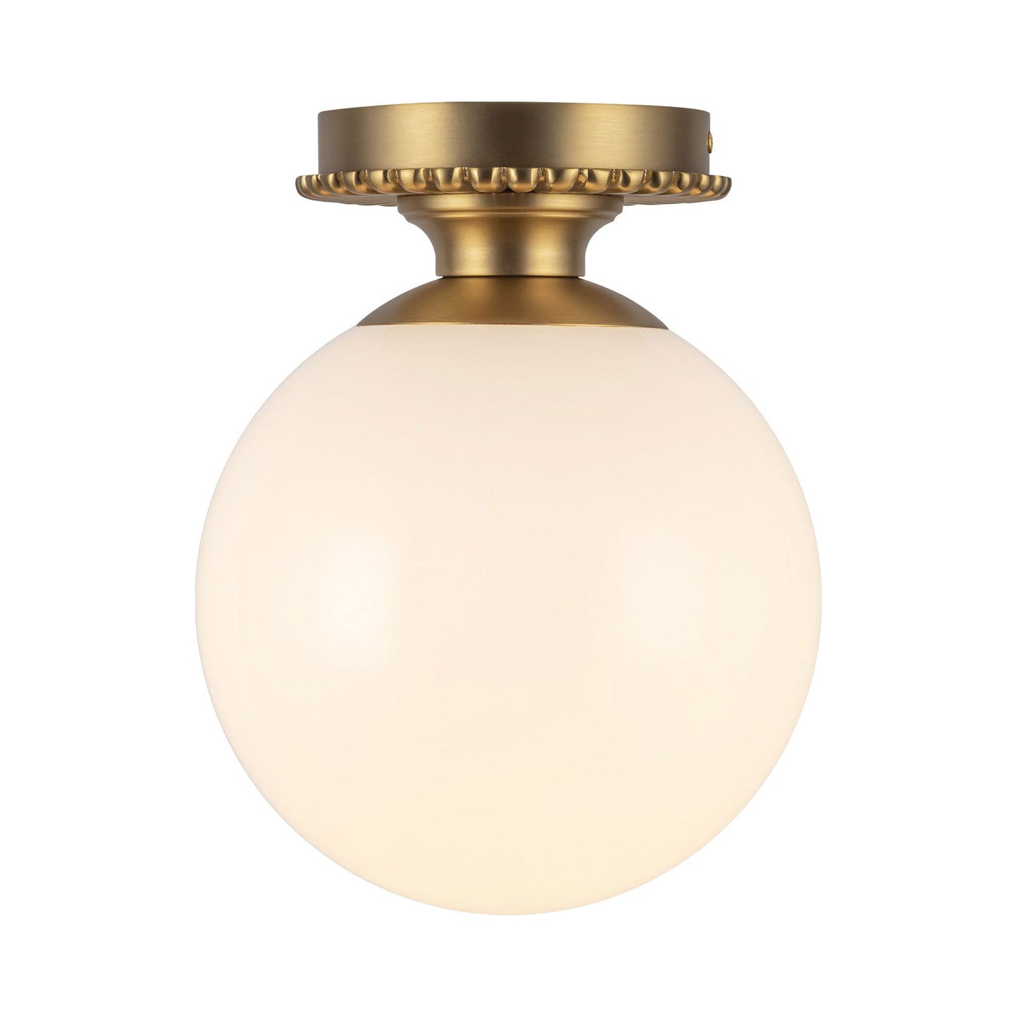 Otis Semi Flush Mount Ceiling Light in Brushed Gold.