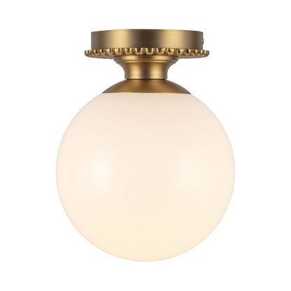 Otis Semi Flush Mount Ceiling Light in Brushed Gold.