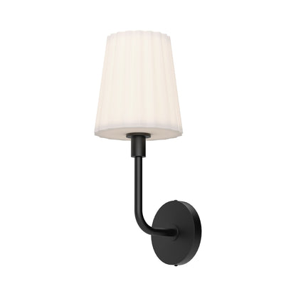 Plisse Wall Light in Matte Black (18-Inch).