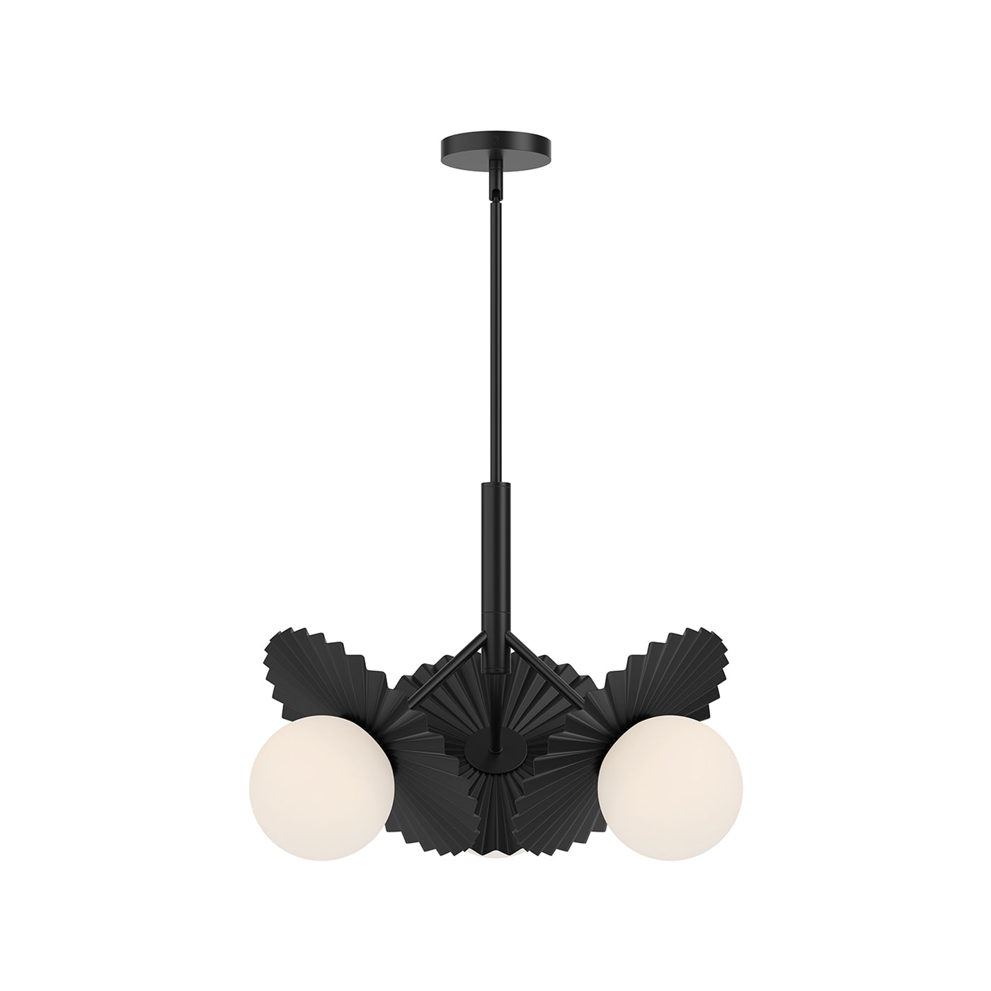 Plume Chandelier in Matte Black (22-Inch).