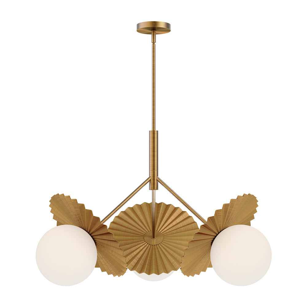 Plume Chandelier in Brushed Gold (33.63-Inch).