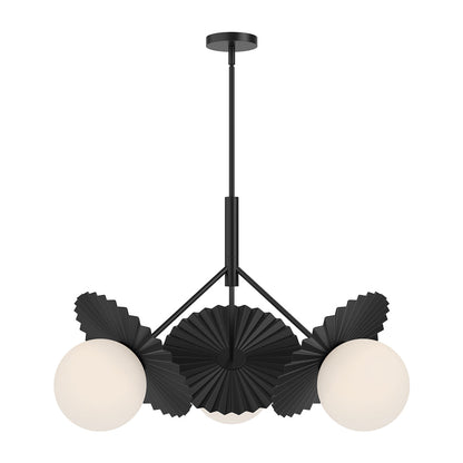 Plume Chandelier in Matte Black (33.63-Inch).