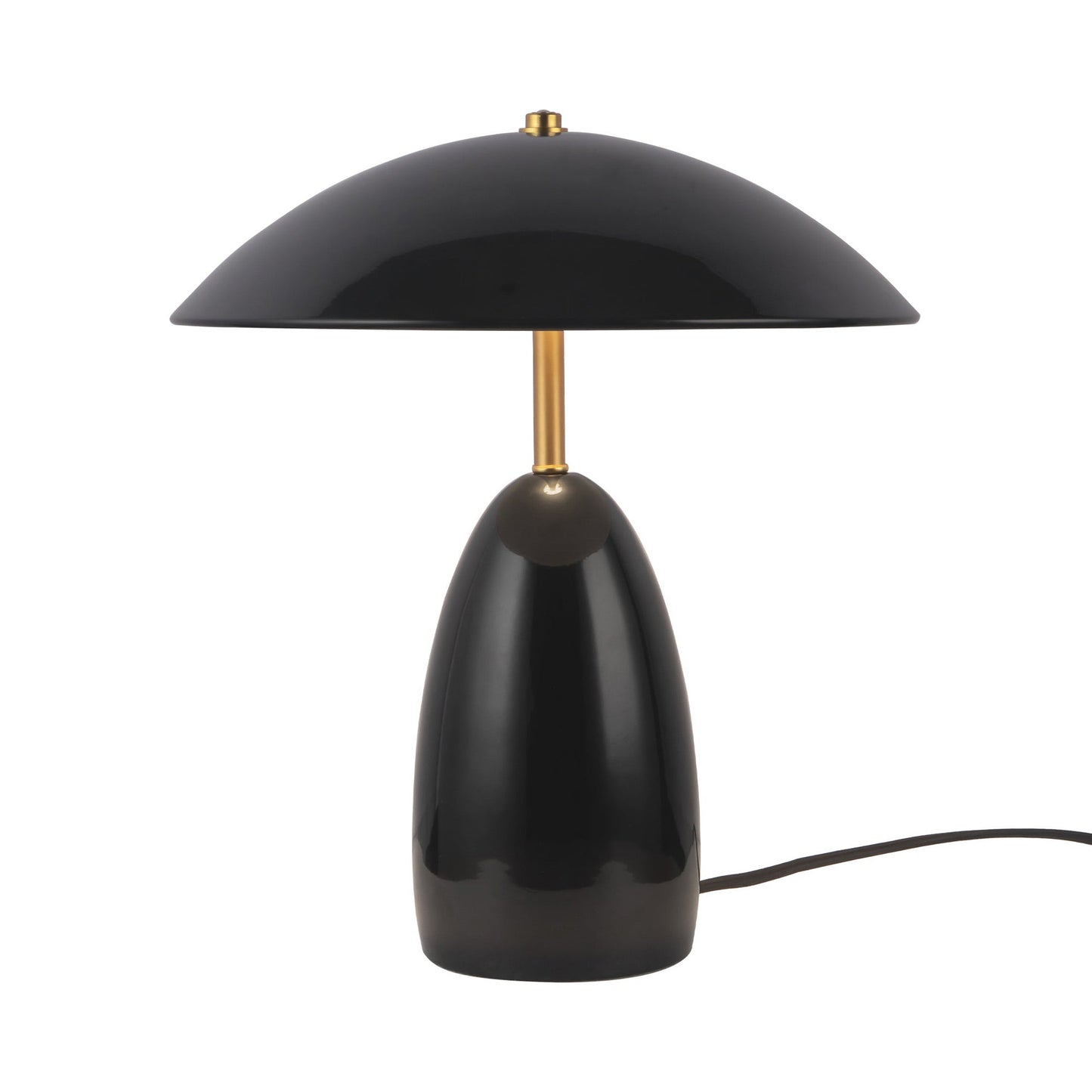 Poppy LED Table Lamp in Glossy Black (Large).
