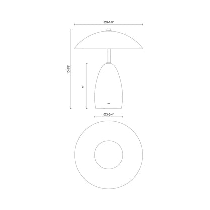 Poppy LED Table Lamp - line drawing.