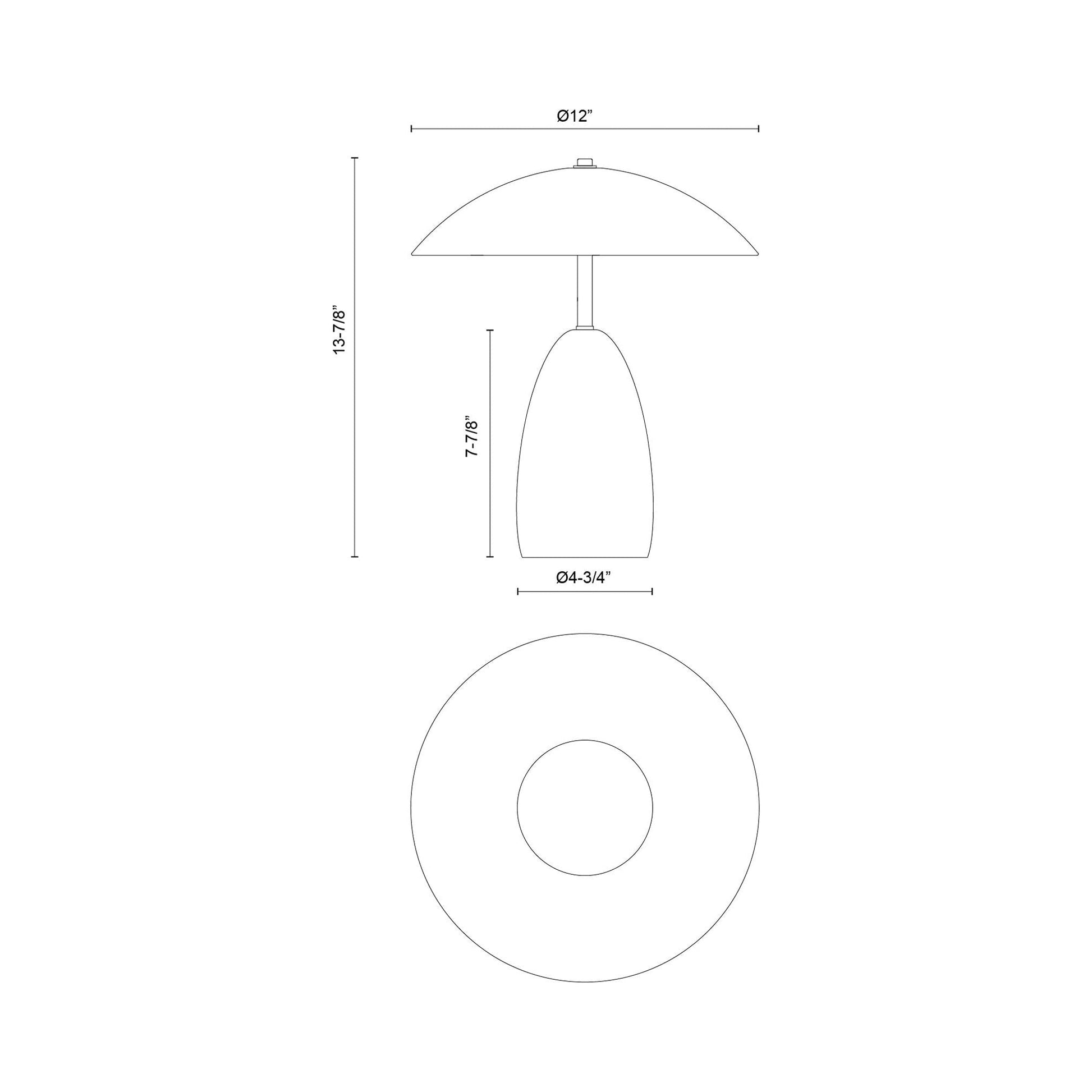 Poppy LED Table Lamp - line drawing.