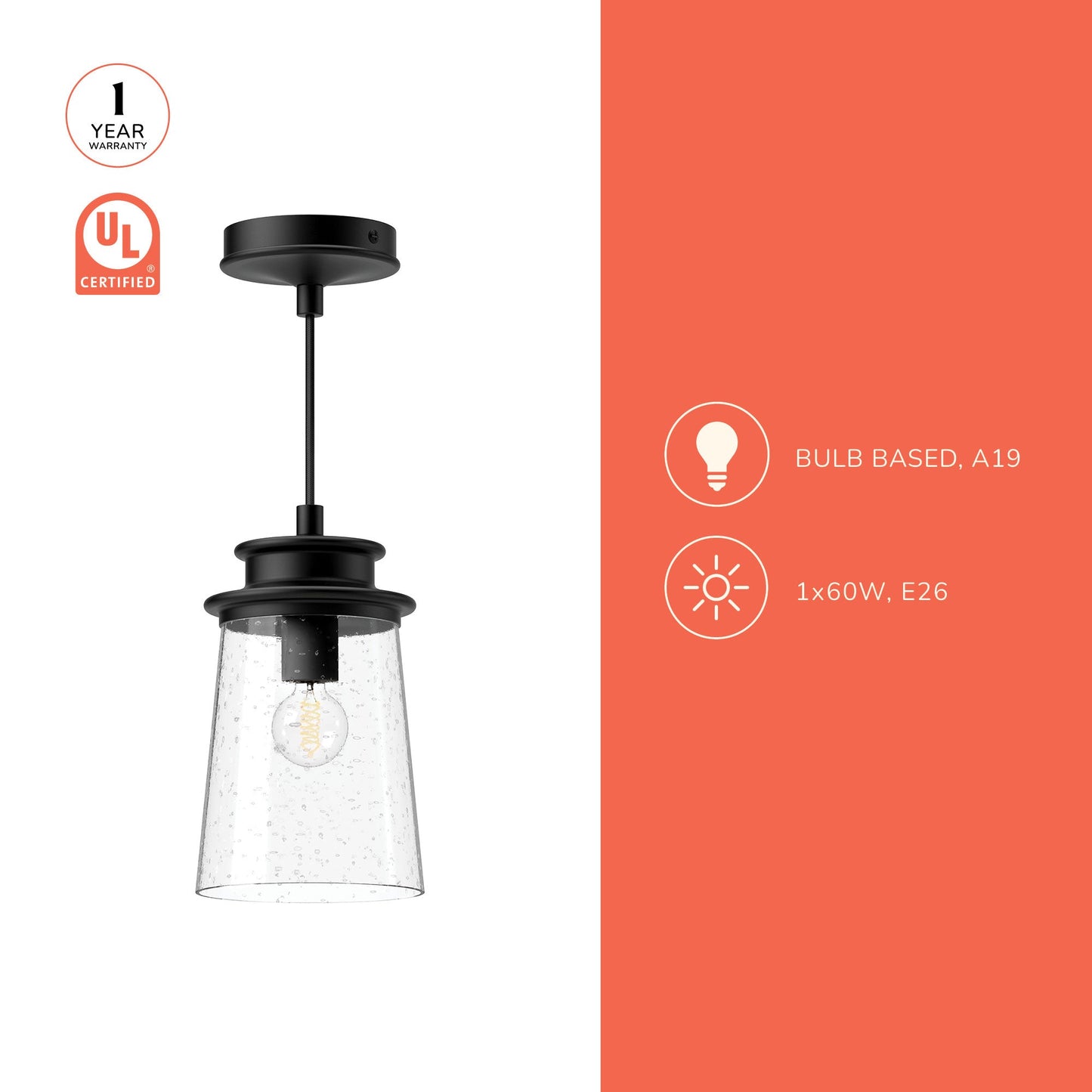 Quincy Exterior Pendant Light in Detail.