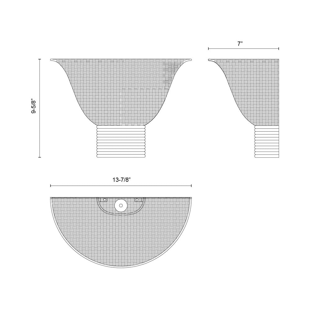 Rancho Bath Wall Light - line drawing.