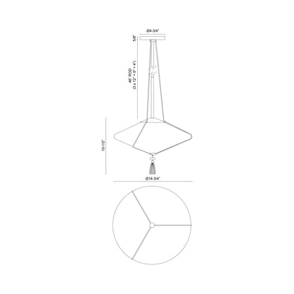 Reeve Pendant Light - line drawing.