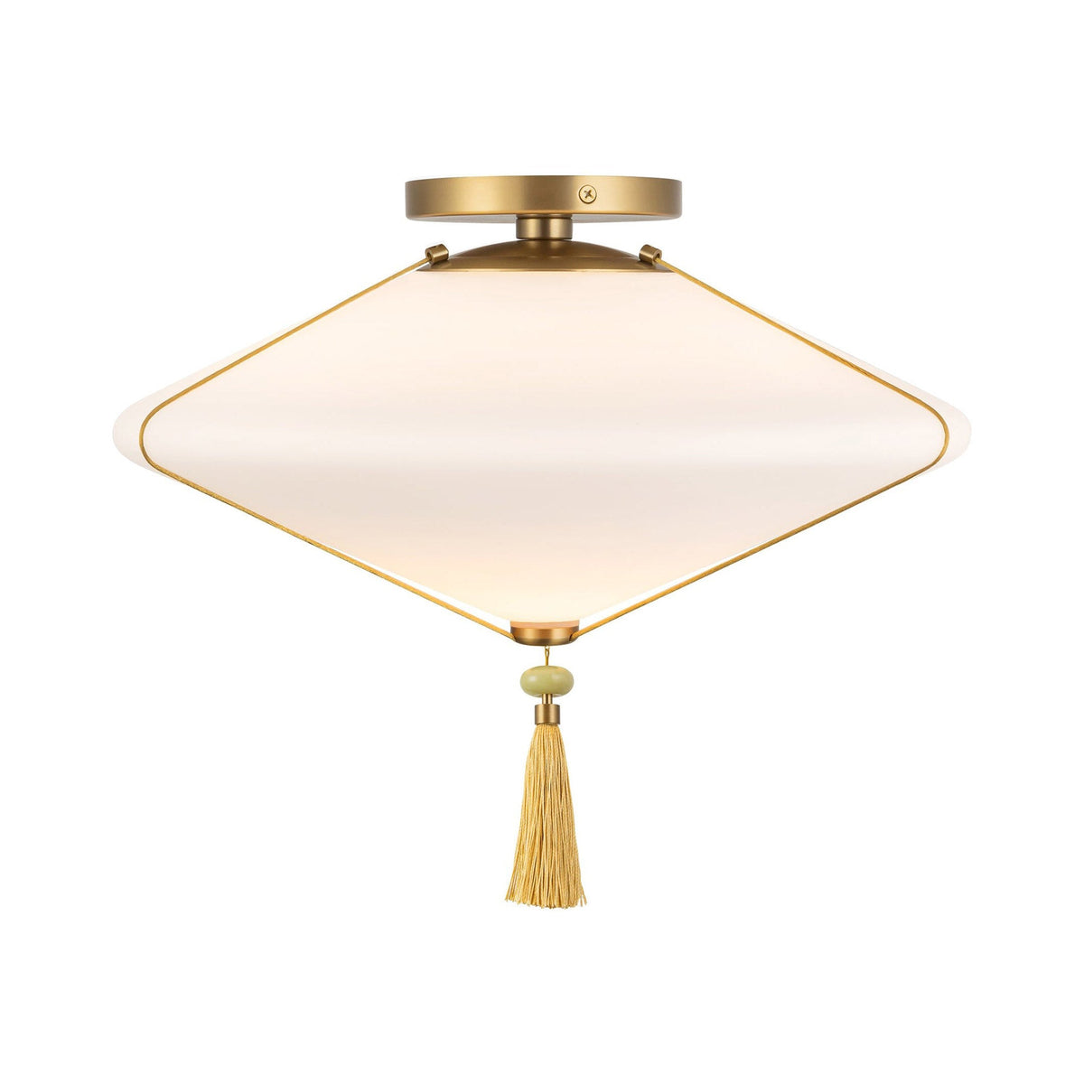 Reeve Semi Flush Mount Ceiling Light in Brushed Gold.