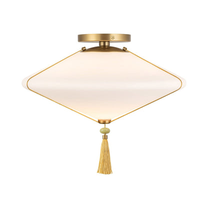Reeve Semi Flush Mount Ceiling Light in Brushed Gold.