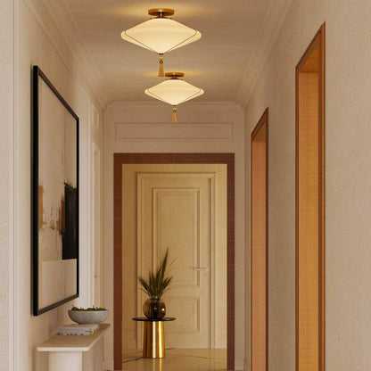 Reeve Semi Flush Mount Ceiling Light in hallway.