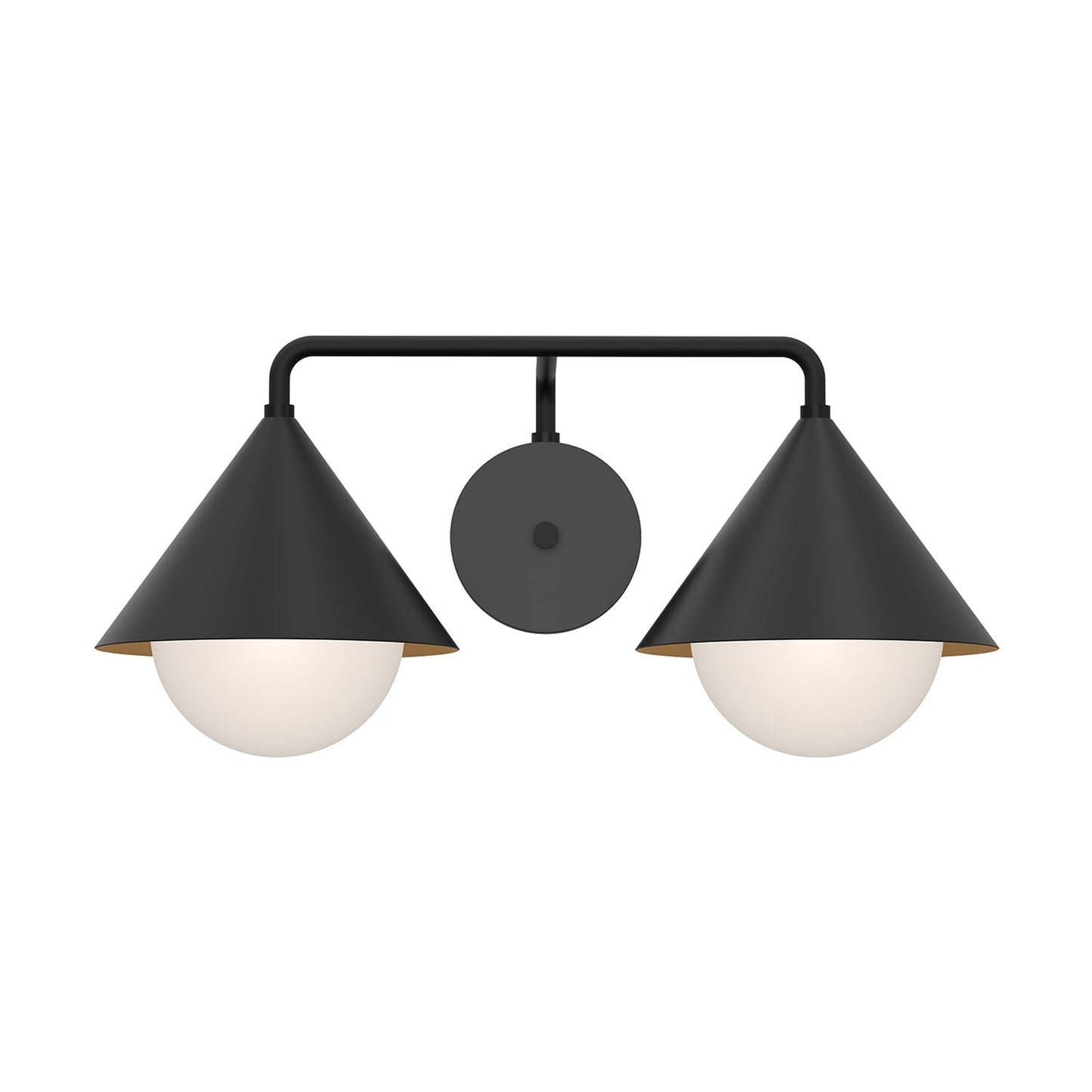 Remy Vanity Wall Light in Matte Black (2-Light).