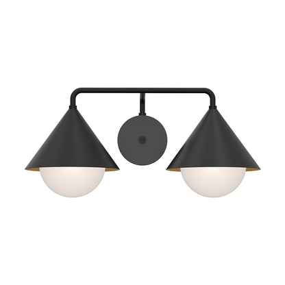 Remy Vanity Wall Light in Matte Black (2-Light).