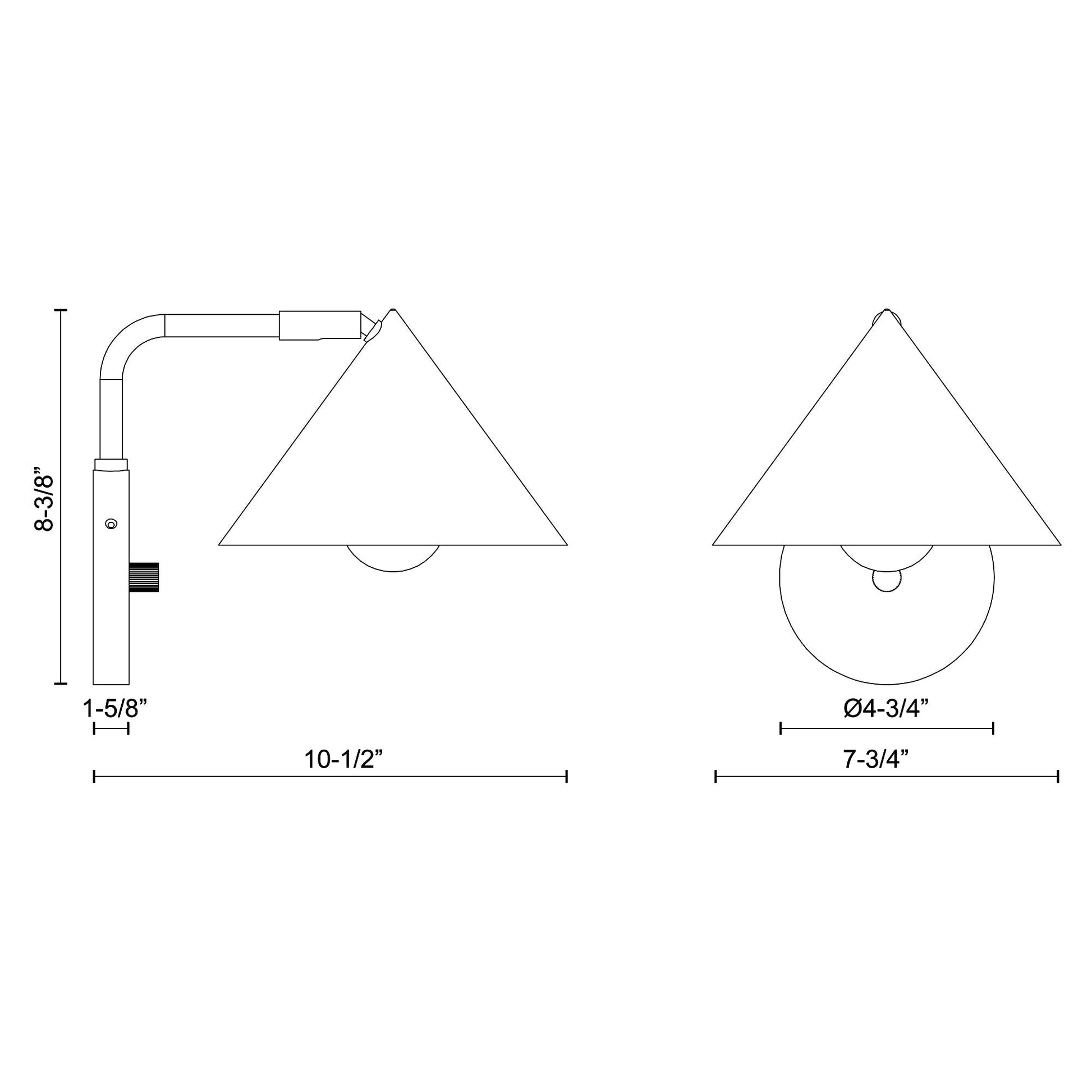 Remy Bath Wall Light - line drawing.