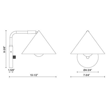 Remy Bath Wall Light - line drawing.