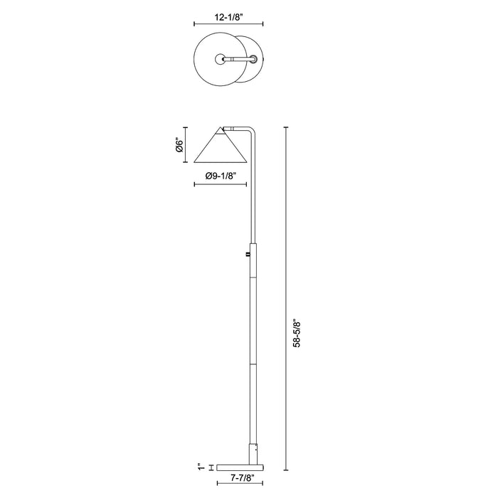 Remy Floor Lamp - line drawing.