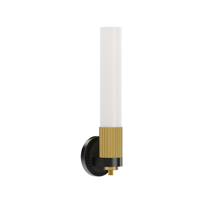 Rue Bath Wall Light in Matte Black/Brushed Gold.