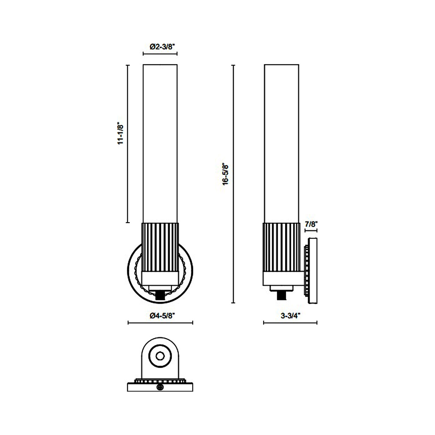 Rue Bath Wall Light - line drawing.