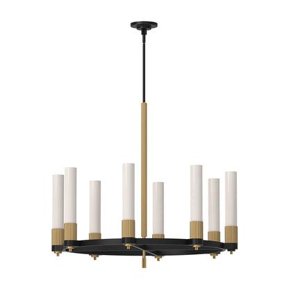 Rue Chandelier in Matte Black/Brushed Gold.