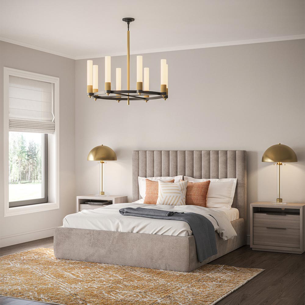 Rue Chandelier in bedroom.