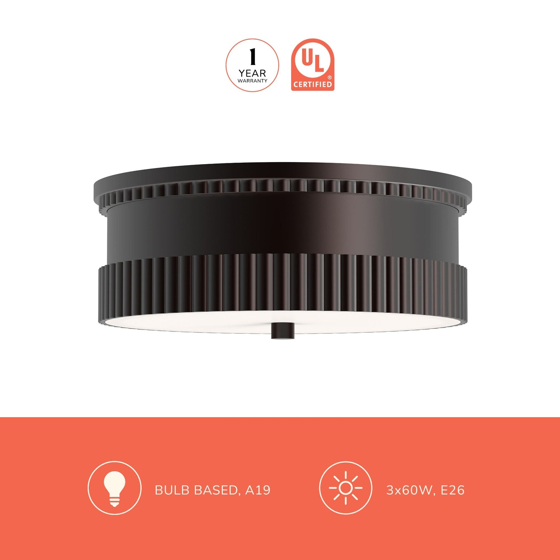 Rue Flush Mount Ceiling Light in Detail.