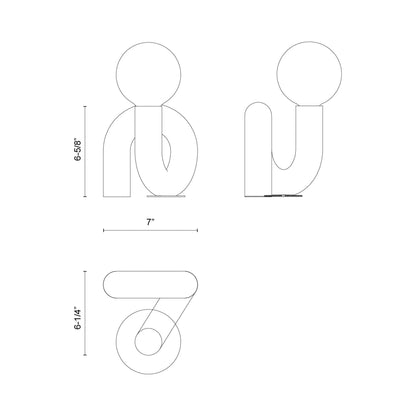 Sadie Table Lamp - line drawing.