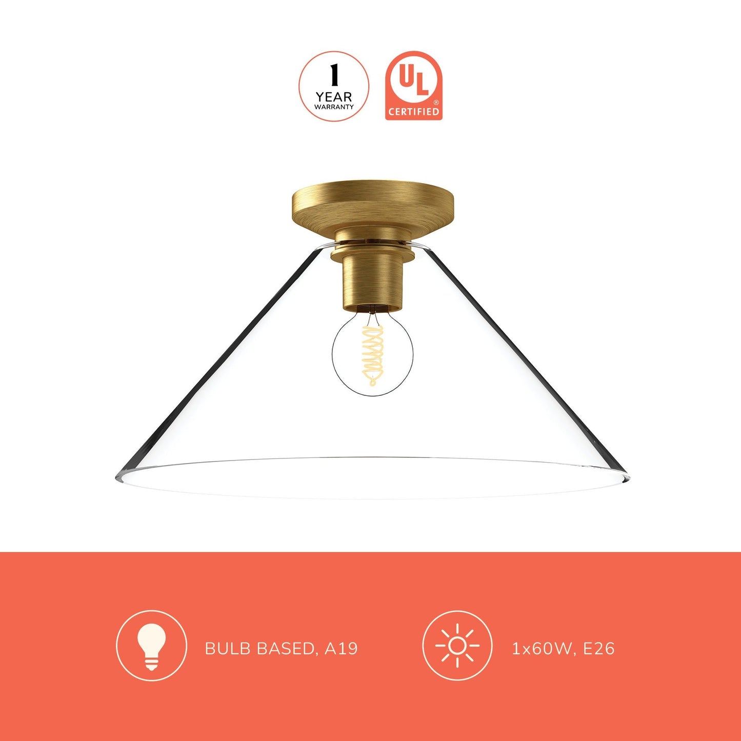 Salem Flush Mount Ceiling Light in Detail.