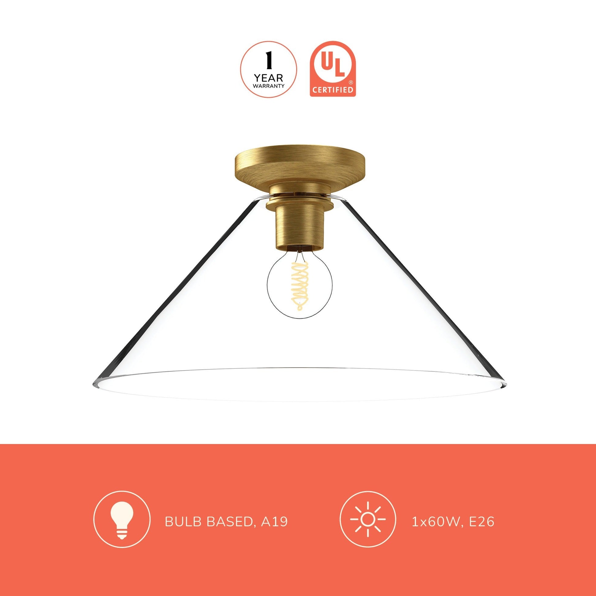 Salem Flush Mount Ceiling Light in Detail.