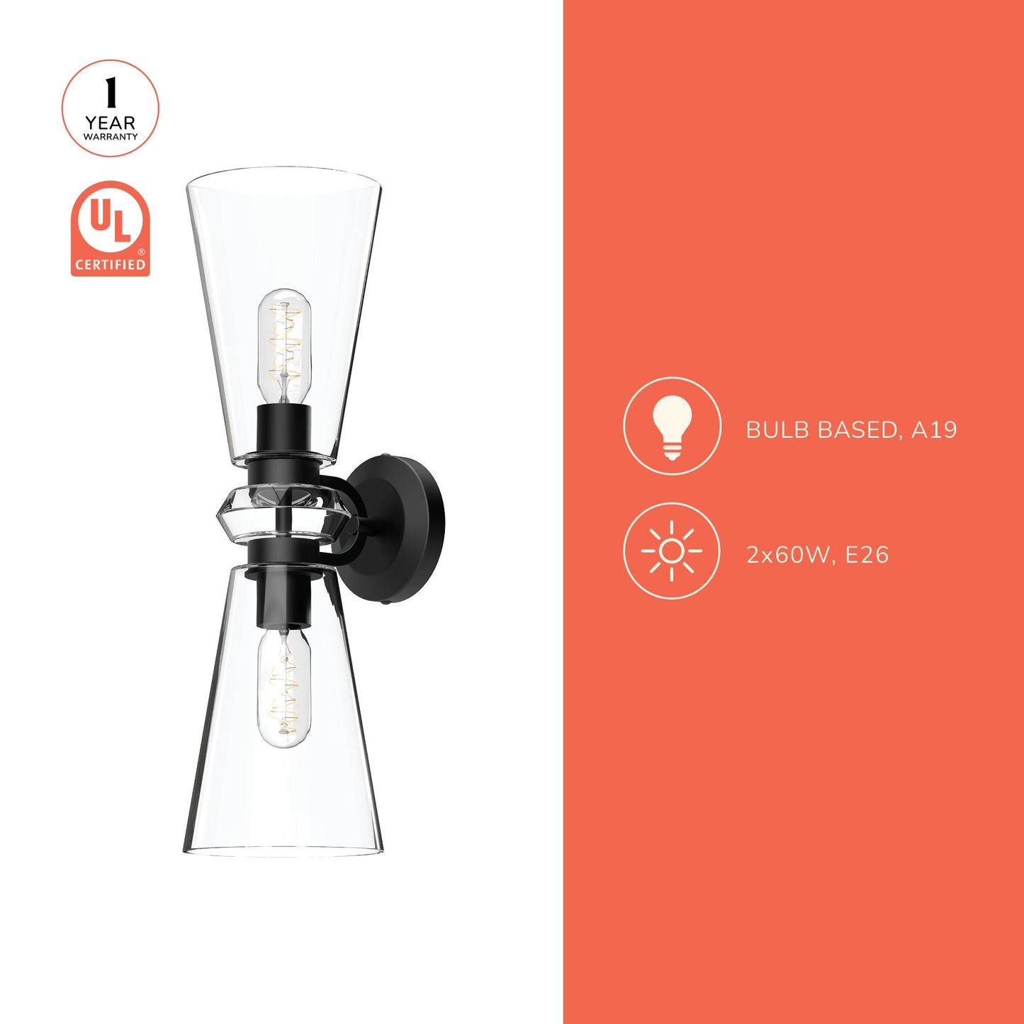 Salem Vanity Wall Light in Detail.