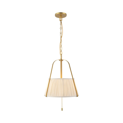 Scout Pendant Light in Brushed Gold/White Linen.