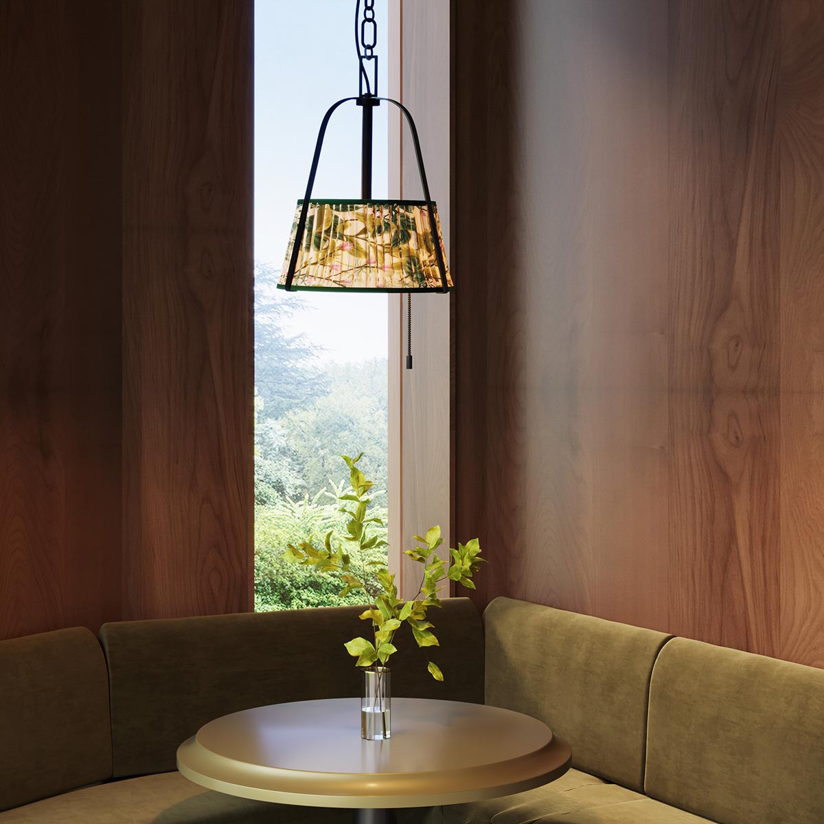 Scout Pendant Light in living room.
