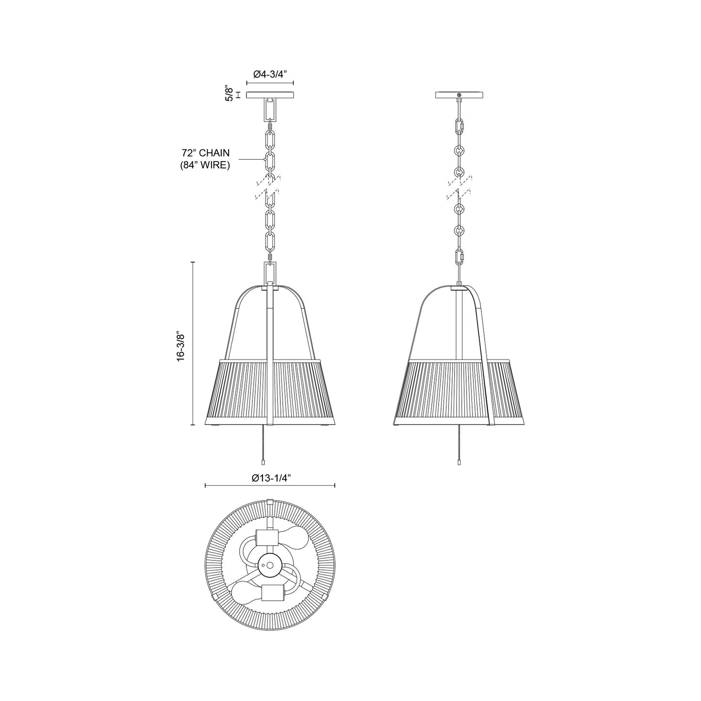 Scout Pendant Light - line drawing.