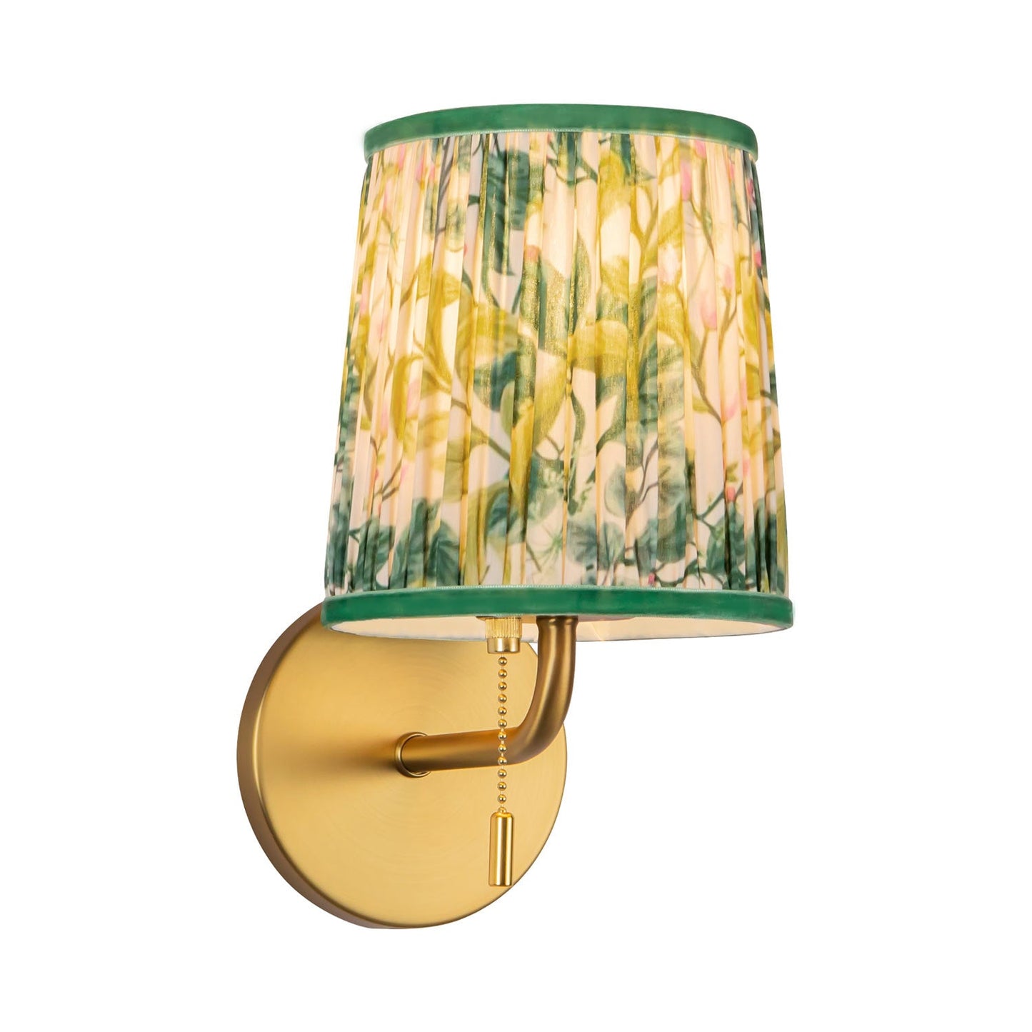 Scout Wall Light in Brushed Gold/Green Linen (6-Inch).