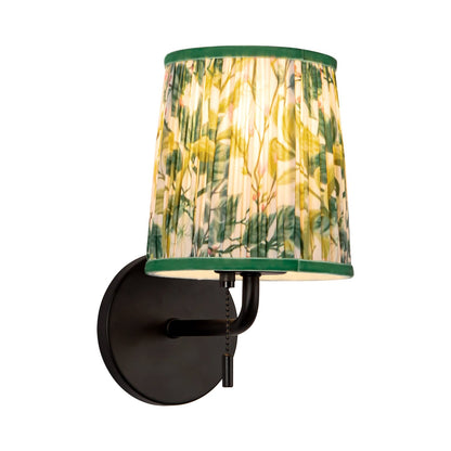Scout Wall Light in Matte Black/Green Linen (6-Inch).